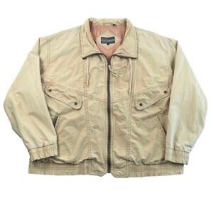 Vintage Members Only Full Zip Jacket Hidden Hood Cotton - XXT Tall